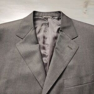 Canali Blazer Mens 52R EU / 42R US Brown Nailhead Wool Single Breasted *Read